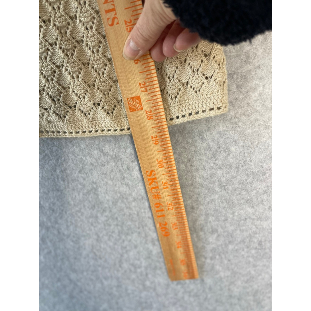 LL Bean Linen Cotton Open Knit Cardigan Beige Women Medium - Picture 8 of 10